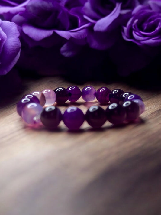 Purple Agate Bracelet - 10 MM- Confidence