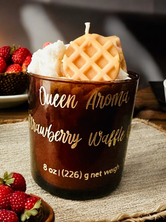 Strawberry Waffle Vanilla Dessert Candle